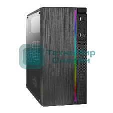 Компьютерный корпус Minitower ExeGate mEVO-9301-EVO800 (mATX, БП EVO800RGb с вент. 12см, с окном, 2хUSB+1хUSB 3.0, HD аудио, черный, с RGb подсветкой)