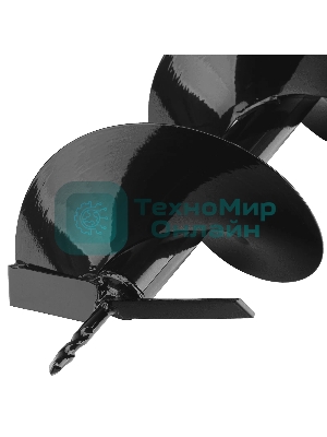 Шнек для грунта Denzel E-200, диаметр 200 мм, длина 800 мм, соединение 20 мм, несъемный нож