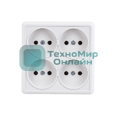 Розетка 4-м ОП Октава 10А IP20 без заземл. белый IEK ERO40-K01-10-DC