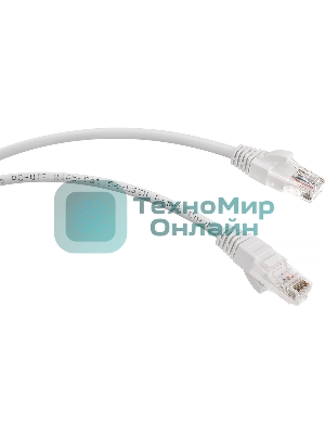 Шнур комм. Cabeus, кат. 5е, неэкр., U/UTP, RJ45/RJ45, LSZH, AWG24, 0.15м, белый
