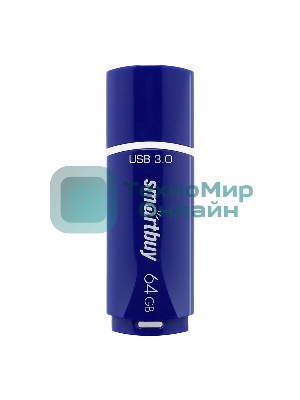 Флешка USB Smartbuy CROWN BLUE (SB64 GbCRW-Bl), 64 Gb, USB 3.0, R/W 75/25, синий