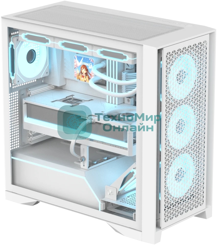 Компьютерный корпус AeroCool/Formula V Line Air Power G8 White, ATX, Dual Front Panels, TYPE-C*1, USB3.0*1