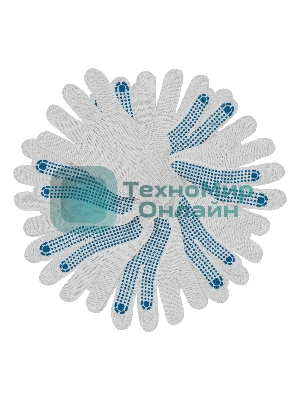 Перчатки трикотажные Сибртех х/б, 200 пар, ПВХ точка, 6 нитей, 10 класс