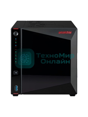 Сетевой накопитель ASUSTOR AS5404T 2-Bay NAS/Media player/Intel Celeron N5105 2.0GHz up to 2.9GHz, 4Gb SO-DIMM DDR4, noHDD(HDD,SSD),/2x 2,5Gb (LAN)/3xUSB3.2,HDMI; 90IX01R1-BW3S40