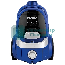 Пылесос BBK BV1509 имперский синий, 300/1600 Вт, уборка сухая, пылесборник контейнер 2 л
