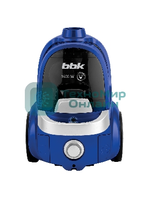 Пылесос BBK BV1509 имперский синий, 300/1600 Вт, уборка сухая, пылесборник контейнер 2 л