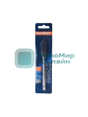Сверло PATRIOT по дереву перовое 12 мм х 150 мм, 1 шт в блистере