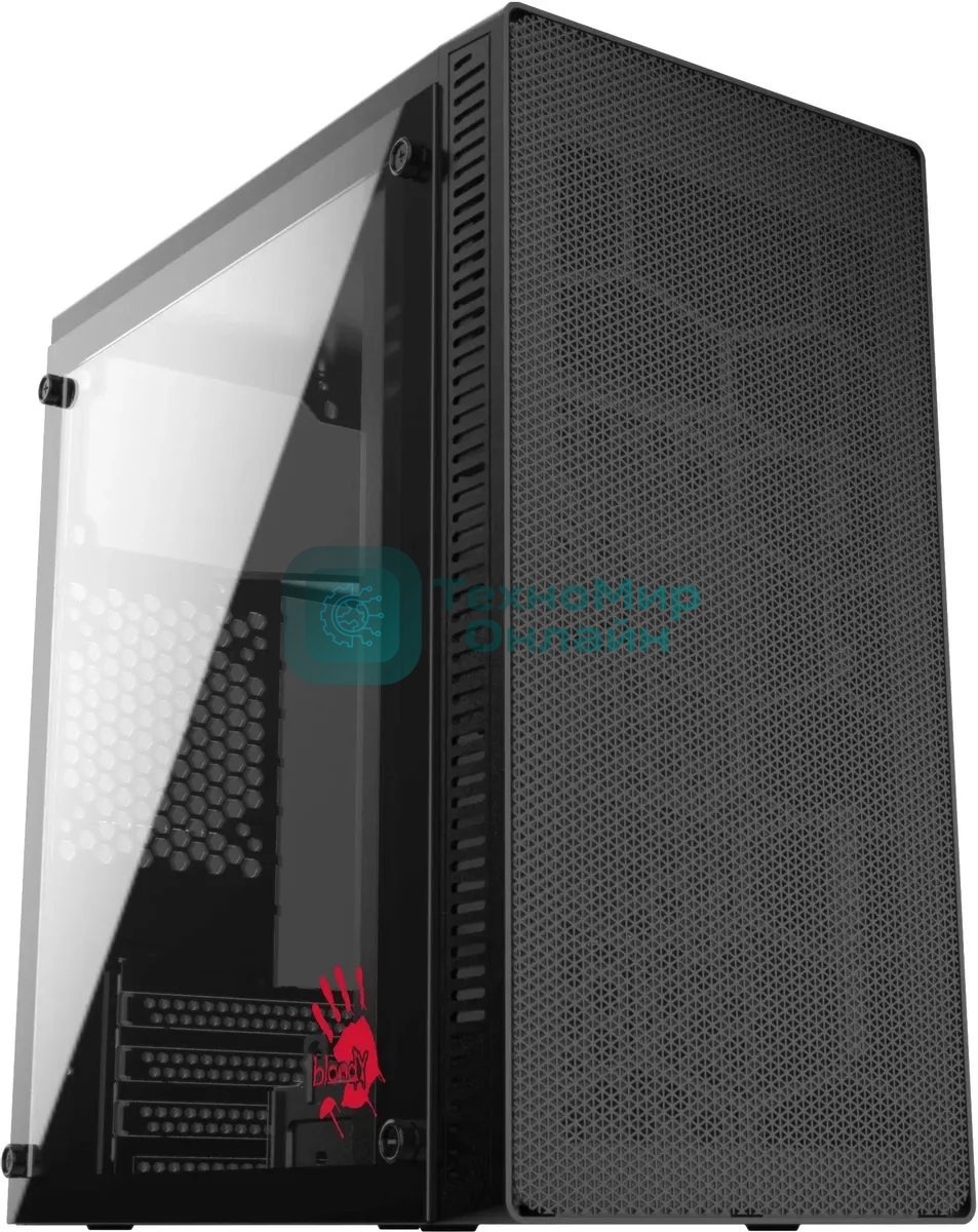 Компьютерный корпус Bloody BD-CC101 черный без БП mATX 1x80мм 1x92мм 2x120мм 2xUSB 2.0 1xUSB 3.0 audio