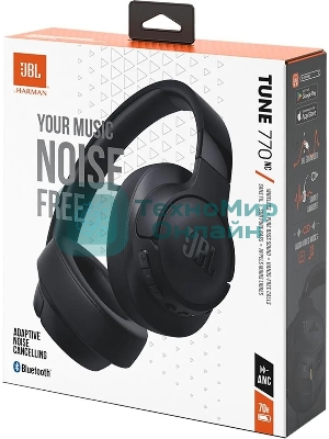 Беспроводные/проводные наушники JBL Tune 770NC черный, полноразмерные, Bluetooth + проводной, адаптивное шумоподавление