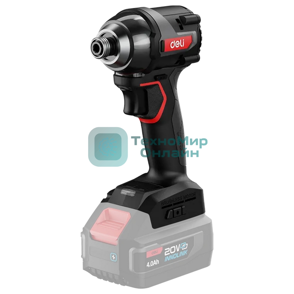 Винтоверт ударный аккумуляторный Deli DE-QZ20-1A4 (1АКБ*4А·ч + ЗУ, 20V, 200Нм, 0-3600об/мин, 0-3600уд/мин, сумка)