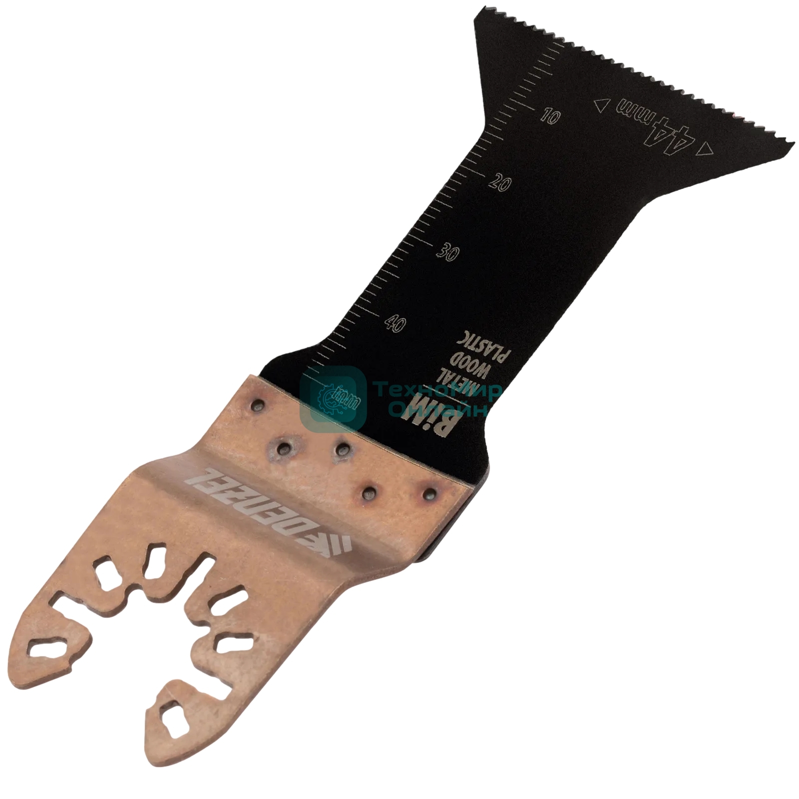 Насадка для МФИ Denzel режущая Т-образная, BiM, по металлу и дереву, 44 x 1,4 мм, мелкий зуб