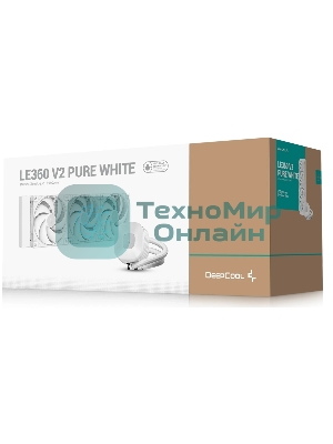 Система водяного охлаждения Deepcool LE360 V2 Pure Soc-AM5/AM4/1200/1700/1851 белый 4-pin 19-31.6dB Al 250W 1554gr Ret (R-LE360PURE-WHLNMD-G-1)