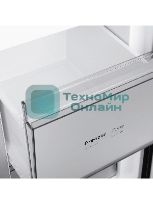 Холодильник Maunfeld MFF192NFSB01 Inverter черная сталь трехкамерный 334/184л морозилка снизу, No Frost, Side by Side