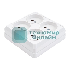 Розетка 4-м ОП Октава 10А IP20 без заземл. белый IEK ERO40-K01-10-DC