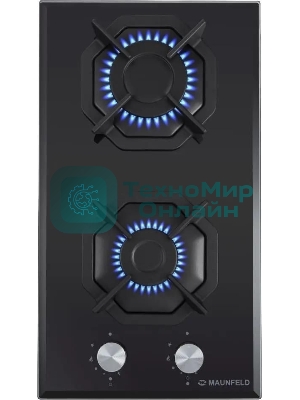 Газовая варочная панель Maunfeld EGHG.32.2CB/G, 2 конфорки, закаленное стекло, черный