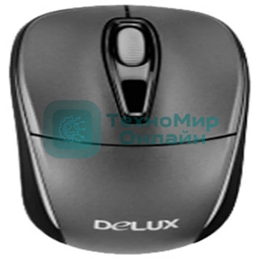 Мышь DELUX DLM-123GB (2.4G тёмно серая),лазерная, беспроводная