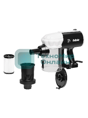 Пылесос вертикальный BBK BV2512 черный/белый, питание от сети, 100 Вт, уборка сухая, пылесборник 0.5 л