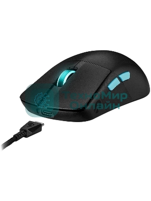 Мышь беспроводная/проводная ASUS ROG Harpe Ace Aim Lab Edition черный, 36000 dpi, радиоканал, Bluetooth, USB, кнопки - 5
