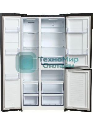 Холодильник Hyundai CS5073FV графит трехкамерный инвертер 292/167л морозилка сбоку, No Frost, Side by Side