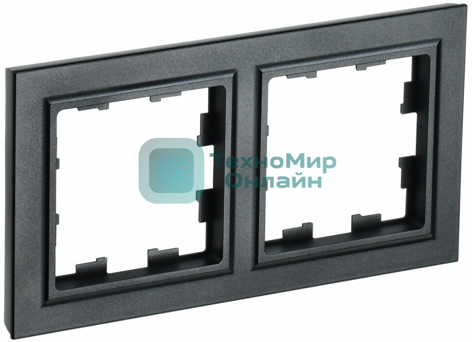 Рамка 2-местная IEK BRITE РУ-2-БрЧ черный