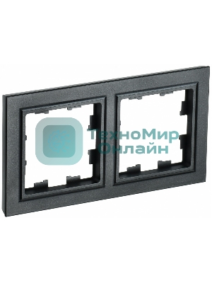 Рамка 2-местная IEK BRITE РУ-2-БрЧ черный