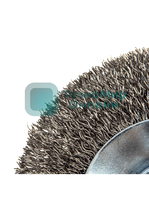 Щетка для УШМ Denzel 100 мм, М14, тарелка, витая нержавеющая проволока 0,3 мм