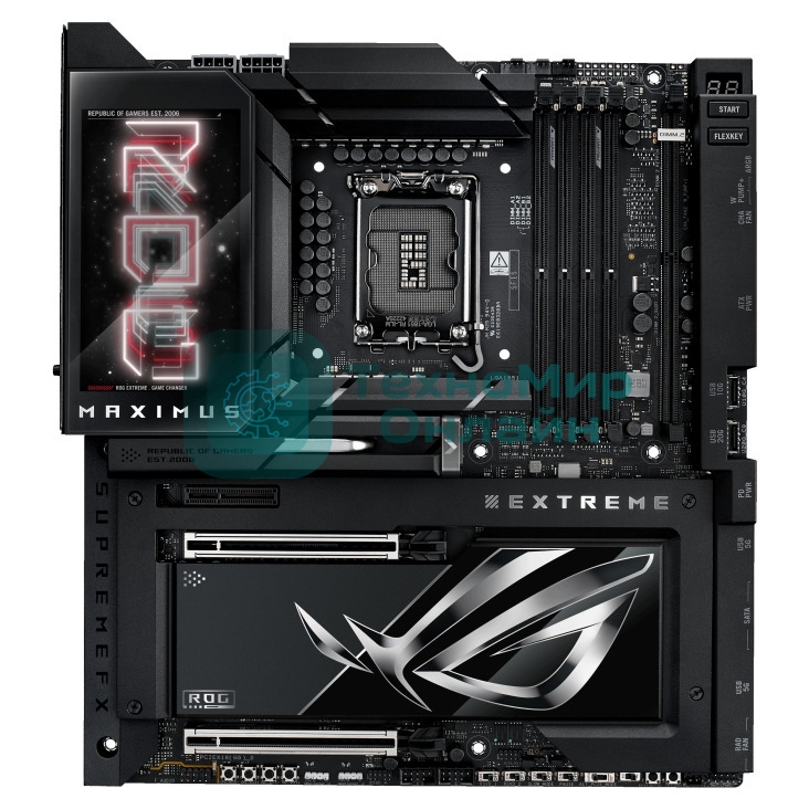 Материнская плата ASUS ROG MAXIMUS Z890 EXTREME, LGA 1851, Intel Z890, 4xDDR5, 4xSATA, 4xM.2, 1xPCI-E 5.0 x16, 1xPCI-E 5.0 x8, 1xHDMI, 2xUSB-C, 2x 10Gb LAN, 5xUSB-A 3.2 Gen 2, 1xUSB-C 3.2 Gen 2x2, 2xUSB-C Thunderbolt 5, 2x3.5 мм, 7.1, E-ATX