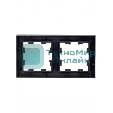 Рамка 2-местная IEK BRITE РУ-2-БрС сталь