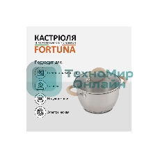Кастрюля MALLONY Fortuna нержавеющая сталь, 4,5 л, с крышкой, матовый корпус, ручки с силиконом (007220)