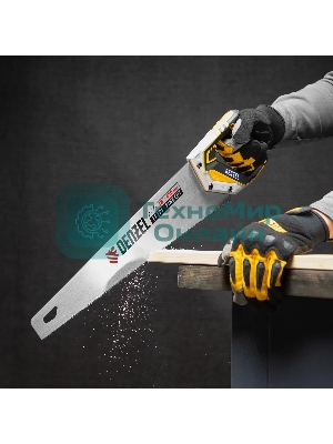 Ножовка по дереву Denzel 450 мм, 11 TPI, зуб 3D, металлопластиковая рукоятка