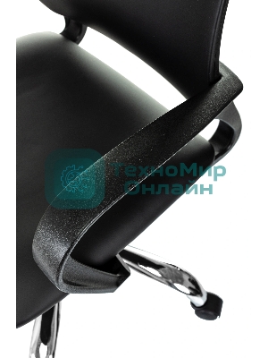 Кресло компьютерное Бюрократ CH-695NSL черный, экокожа, крестов. металл хром