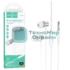 Проводные наушники Hoco M110 Encourage серебристый, внутриканальные, jack 3.5 мм