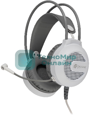 Гарнитура проводная с микрофоном Оклик HS-L300G White белый 2.2м мониторные USB оголовье (1796952)