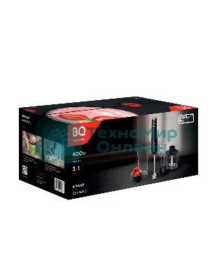Беспроводной блендер BQ HB600S Black. 600 Вт, 3 в 1 блендер + миксер+ измельчитель