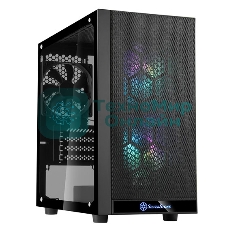 Компьютерный корпус Silverstone SST-PS15B-PRO Precision Mini Tower Micro ATX Computer Case, tempered glass, 2x 120мм ARGb, 1x ARGb Controller, black