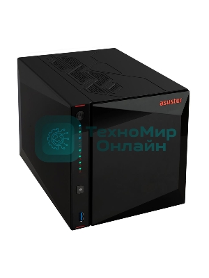 Сетевой накопитель ASUSTOR AS5404T 2-Bay NAS/Media player/Intel Celeron N5105 2.0GHz up to 2.9GHz, 4Gb SO-DIMM DDR4, noHDD(HDD,SSD),/2x 2,5Gb (LAN)/3xUSB3.2,HDMI; 90IX01R1-BW3S40