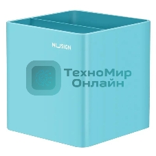 Подставка Deli ENS011blue Nusign 2 отделения для письменных принадлежностей, 84х84х86мм, синий, пластик