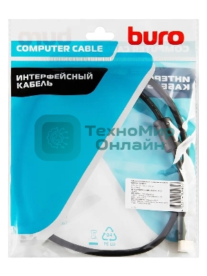Кабель аудио-видео Buro HDMI (m)/HDMI (m) 1м. феррит.кольца Позолоченные контакты черный (BHP-HDMI-2.1-1G)