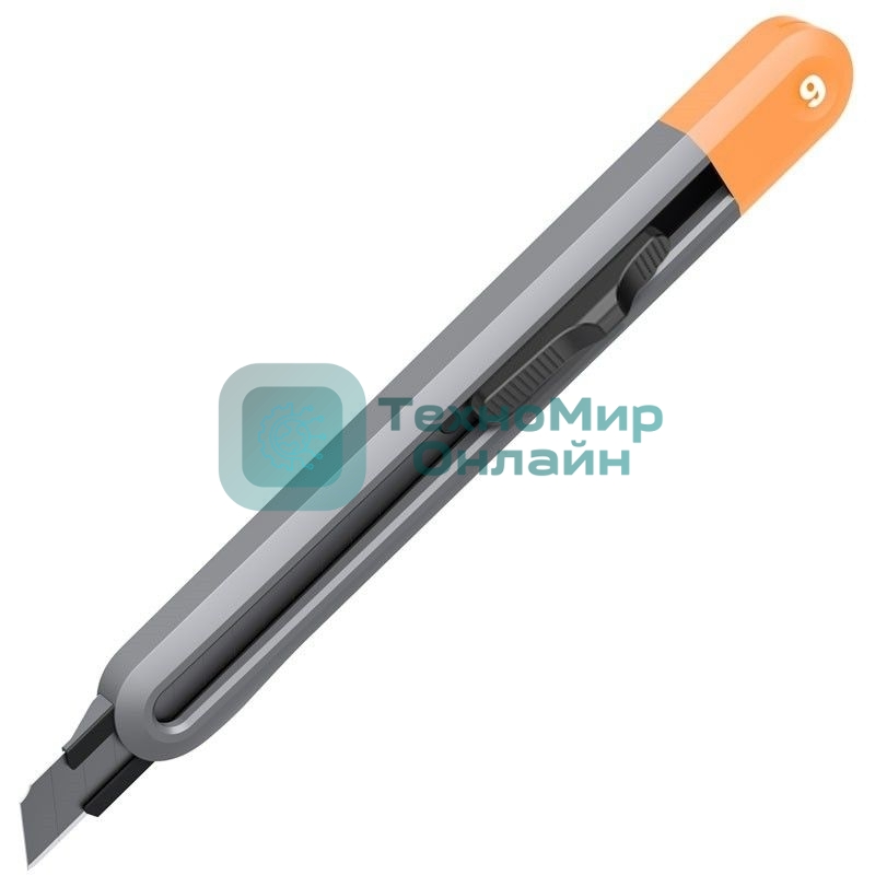 Технический нож Home Series Gray Deli HT4009C ширина лезвия 9мм, эксклюзивный дизайн, корпус из высококачественного софттач пластика