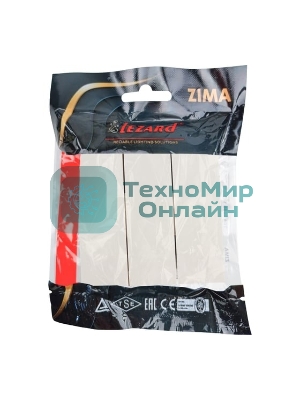 Выключатель 3-кл. LEZARD СП ZIMA IP20 10А безвинт. зажим, слон. кость 704-9088-109QC
