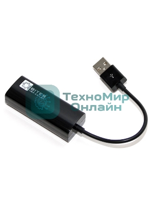Адаптер USB Ethernet Кабель-адаптер USB2.0 -> RJ45 10/100 Мбит/с, 10см. 5bites UA2-45-02BK