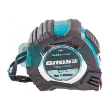 Рулетка Gross Magnetisch, 8 м х 25 мм, обрезин. корпус, автоматич. фиксация, нейлон. покр., магн. зацеп
