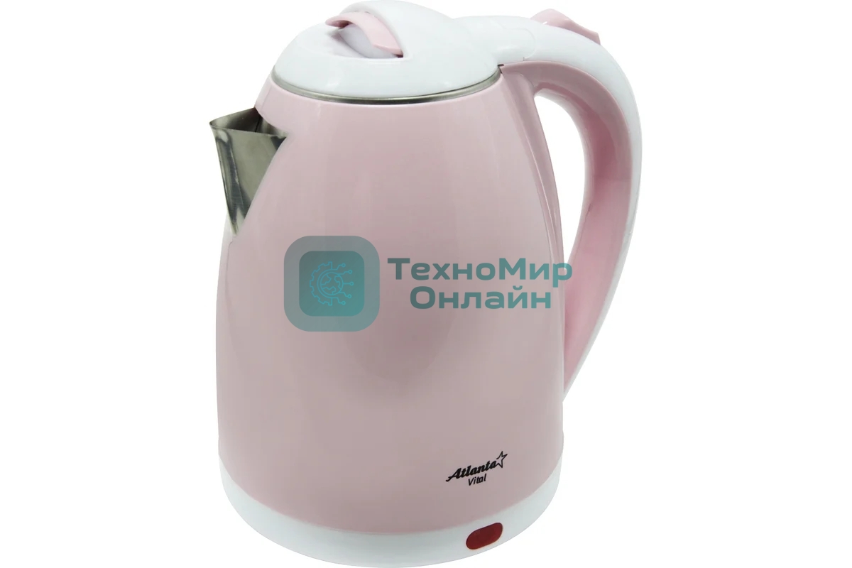 Чайник электрический Atlanta ATH-2437 розовый двухстенный