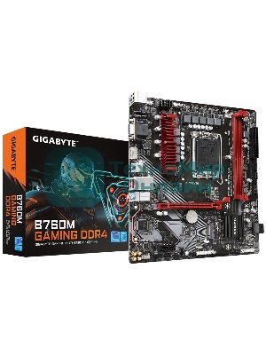 Материнская плата Gigabyte B760M GAMING DDR4, LGA 1700, Intel B760, 2xDDR4, 4xSATA, 2xM.2, 1xPCIe 4.0 x16, 1xPCIe x1, 1xHDMI, 1xDP, 1xVGA, 1x 2.5Gb LAN, 2xUSB-A 2.0, 3xUSB-A 3.2 Gen 1, 1xUSB-C 3.2 Gen 1, 3x3.5 мм, 7.1, mATX