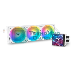 Система жидкостного охлаждения Thermaltake MAGFloe 420 Ultra Snow ARGB Soc-AM5/AM4/1200/1700/1851 белый 4-pin 34.5dB Al+Cu LCD Ret (CL-W452-PL14SW-A)