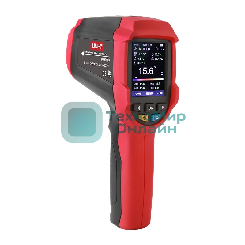 Инфракрасный термометр UT305A+, -32C ~ 1850C, USB