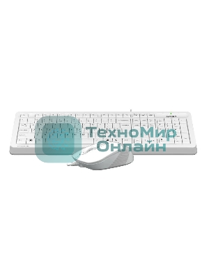 Комплект клавиатура+мышь A4Tech FStyler F1010 проводной, USB, 1600 DPI, белый/серый