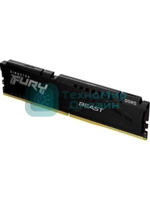 Оперативная память Kingston Fury Beast Black, DDR5, 64GB (1x64GB), 5600 MHz, CL36, с радиатором, чёрный