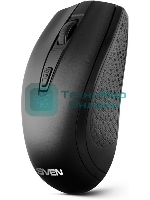 Мышь беспроводная SVEN RX-220W черный, 1600 dpi, радиоканал, USB, кнопки - 4