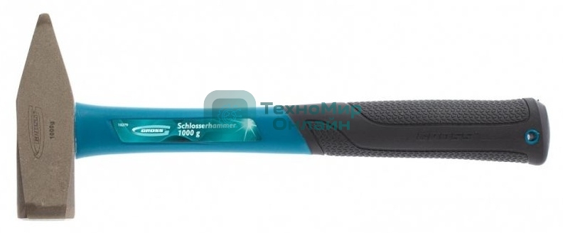 Молоток слесарный Gross 10279 1000 г, квадратный боек, фиберглассовая обрезиненная рукоятка